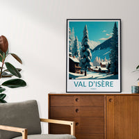 Val d'isere Travel Print Wall Art Val d'isere Wall Hanging Home Décor Val d'isere Gift Art Lovers Ski Art Lover Gift Val d'isere Print Ski
