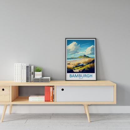 Bamburgh Castle Travel Print Wall Art Bamburgh Castle Wall Hanging Home Décor Bamburgh Castle Gift Art Lovers England Art Lover Gift