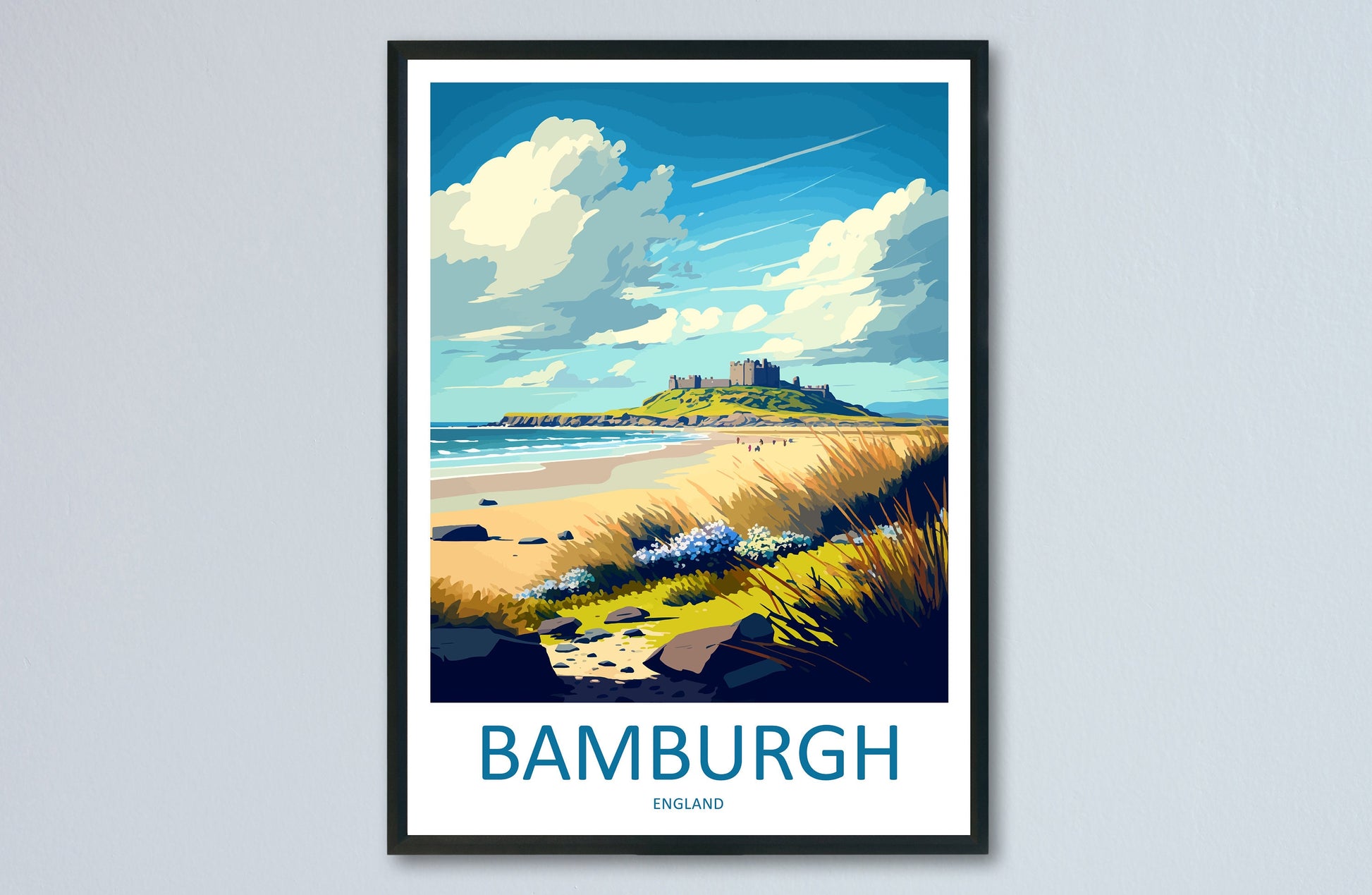Bamburgh Castle Travel Print Wall Art Bamburgh Castle Wall Hanging Home Décor Bamburgh Castle Gift Art Lovers England Art Lover Gift