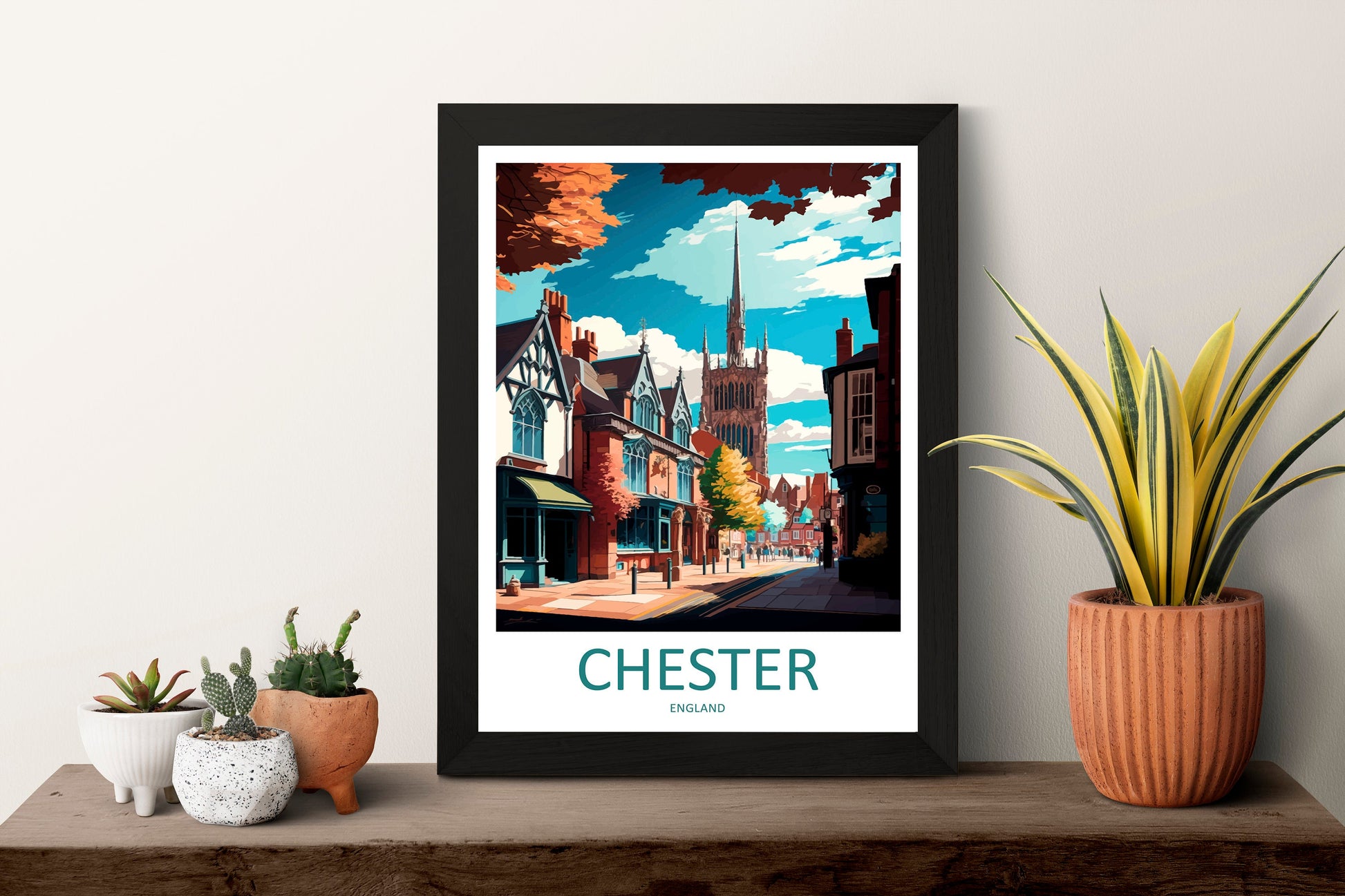 Chester Travel Print Wall Art Chester Wall Hanging Home Décor Chester Gift Art Lovers England Art Lover Gift Chester Art Wall Hanging
