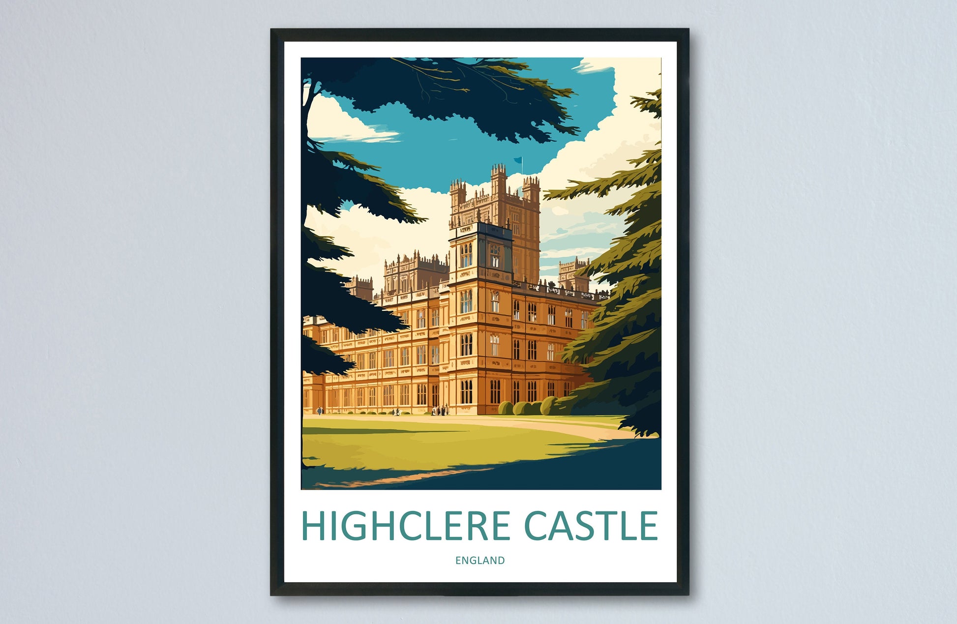 Highclere Castle Travel Print Wall Art Highclere Castle Wall Hanging Home Décor Highclere Castle Gift Art Lovers England Art Lover Gift