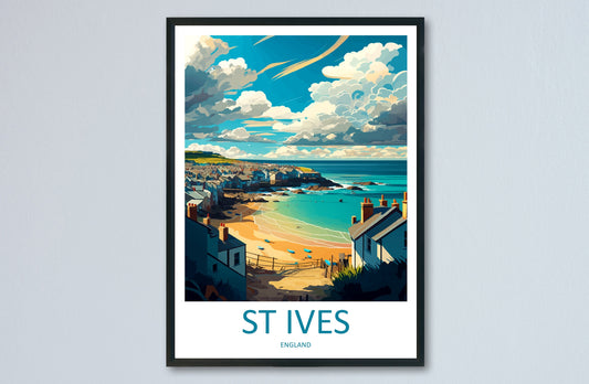 St Ives Travel Print Wall Art St Ives Wall Hanging Home Décor St Ives Gift Art Lovers England Art Lover Gift St Ives Travel Souvenir