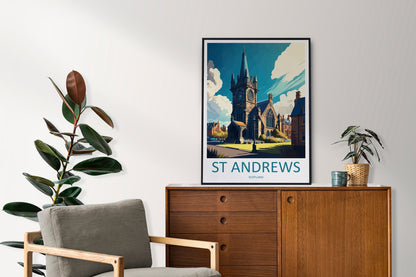 St Andrews Travel Print Wall Art St Andrews Wall Hanging Home Décor St Andrews Gift Art Lovers Scotland Art Lover Gift St Andrews Artwork