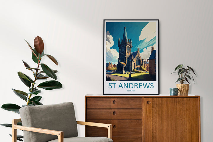 St Andrews Travel Print Wall Art St Andrews Wall Hanging Home Décor St Andrews Gift Art Lovers Scotland Art Lover Gift St Andrews Artwork