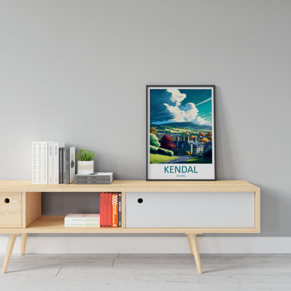 Kendal Travel Print Wall Art Kendal Wall Hanging Home Décor Kendal Gift Art Lovers England Art Lover Gift Kendal Town Travel Souvenir