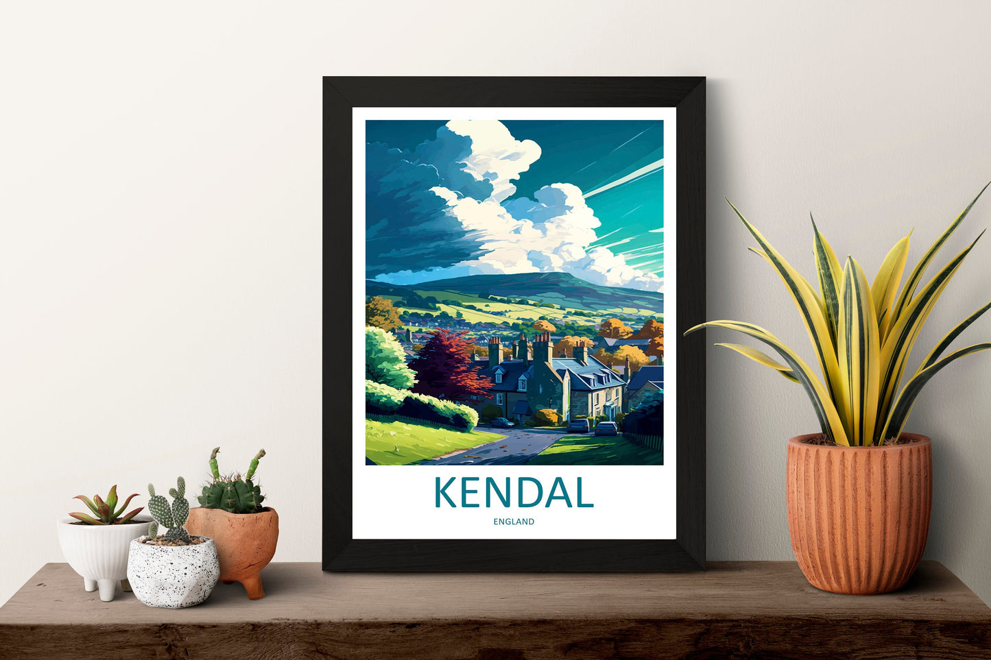Kendal Travel Print Wall Art Kendal Wall Hanging Home Décor Kendal Gift Art Lovers England Art Lover Gift Kendal Town Travel Souvenir