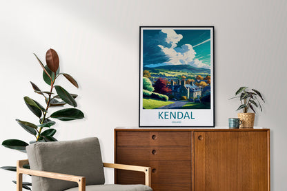 Kendal Travel Print Wall Art Kendal Wall Hanging Home Décor Kendal Gift Art Lovers England Art Lover Gift Kendal Town Travel Souvenir