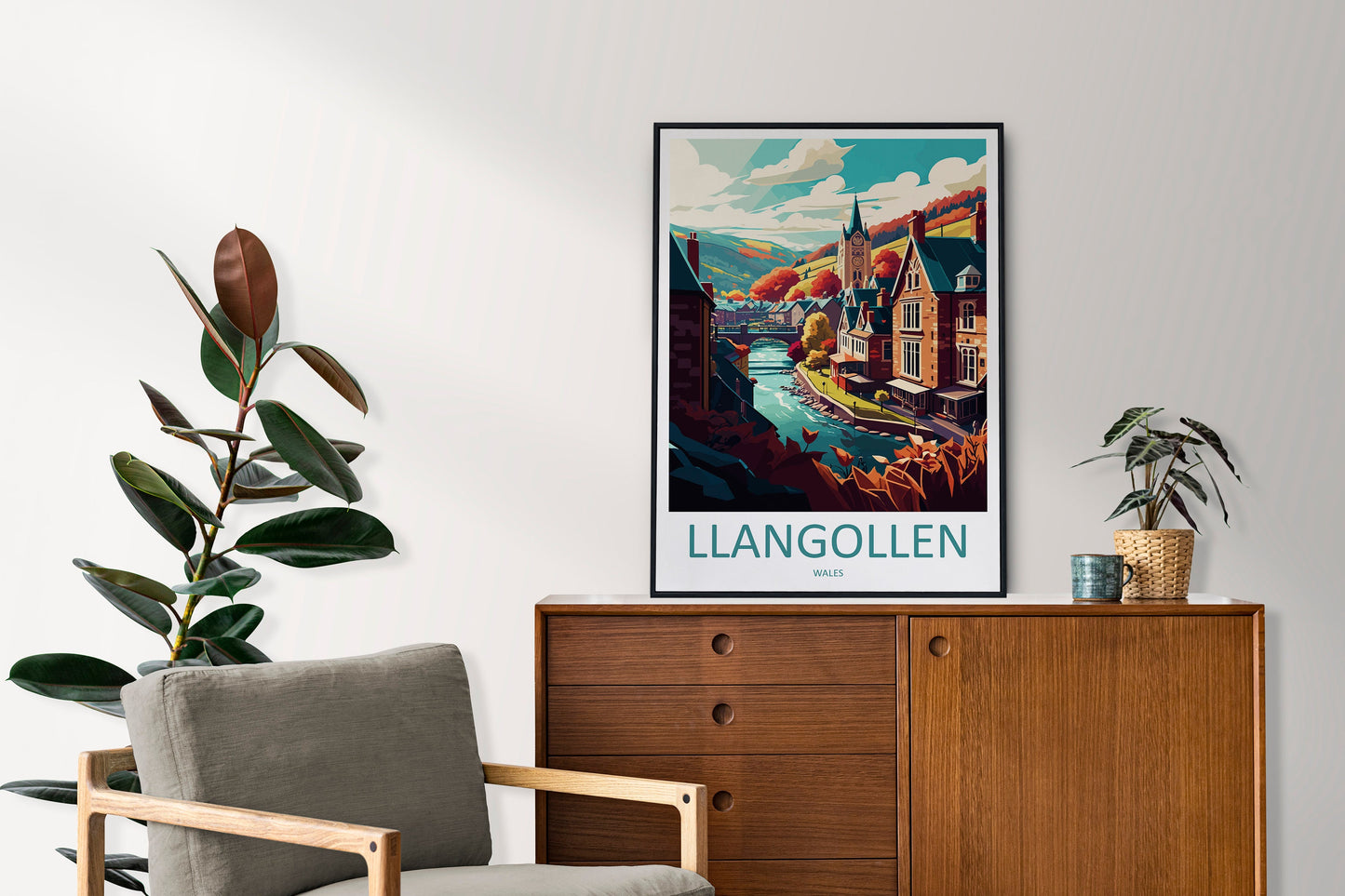 Llangollen Travel Print Wall Art Llangollen Wall Hanging Home Décor Llangollen Gift Art Lovers Welsh Art Lover Gift Wales Wall Art