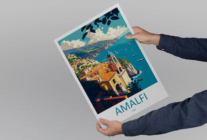 Amalfi Travel Print Wall Art Amalfi Wall Hanging Home Décor Amalfi Gift Art Lovers Italy Art Lover Gift Amalfi Print Amalfi Travel Gift Art