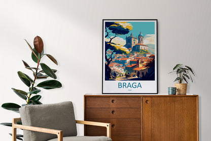 Braga Travel Print Wall Art Braga Wall Hanging Home Décor Braga Gift Art Lovers Italy Art Lover Gift Braga Print Braga Travel Gift Art