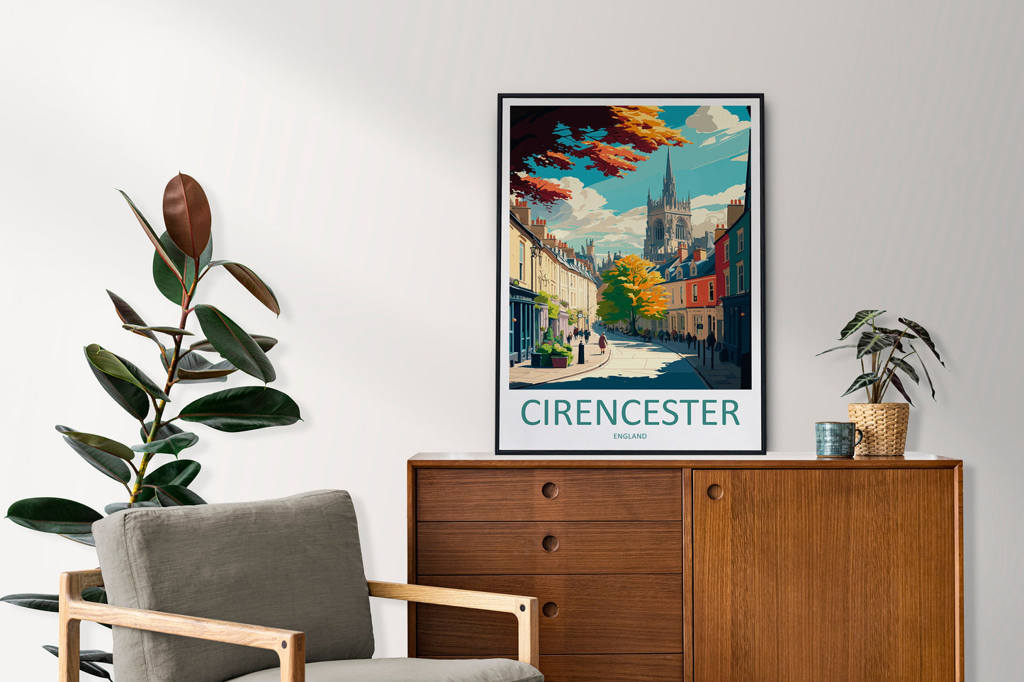 Cirencester Travel Print Wall Art Cirencester Wall Hanging Home Décor Cirencester Gift Art Lovers England Art Lover Gift Cirencester Travel