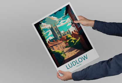 Ludlow Travel Print Wall Art Ludlow Wall Hanging Home Décor Ludlow Gift Art Lovers England Art Lover Gift Ludlow Travel Décor Ludlow Poster