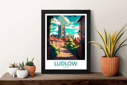Ludlow Travel Print Wall Art Ludlow Wall Hanging Home Décor Ludlow Gift Art Lovers England Art Lover Gift Ludlow Travel Décor Ludlow Poster