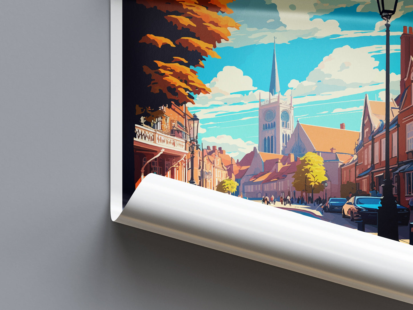 Guildford Travel Print Wall Art Guildford Wall Hanging Home Décor Guildford Gift Art Lovers England Art Lover Gift Guildford Travel Décor