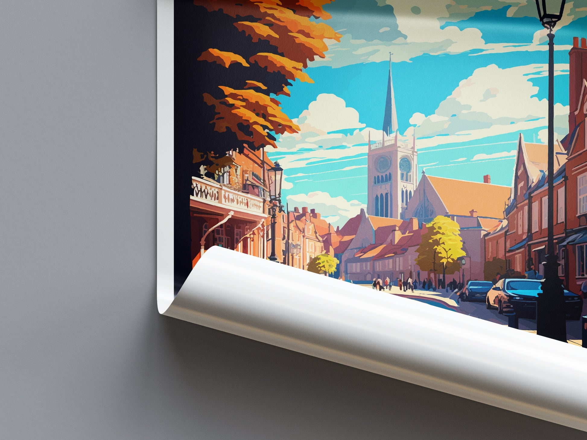 Guildford Travel Print Wall Art Guildford Wall Hanging Home Décor Guildford Gift Art Lovers England Art Lover Gift Guildford Travel Décor