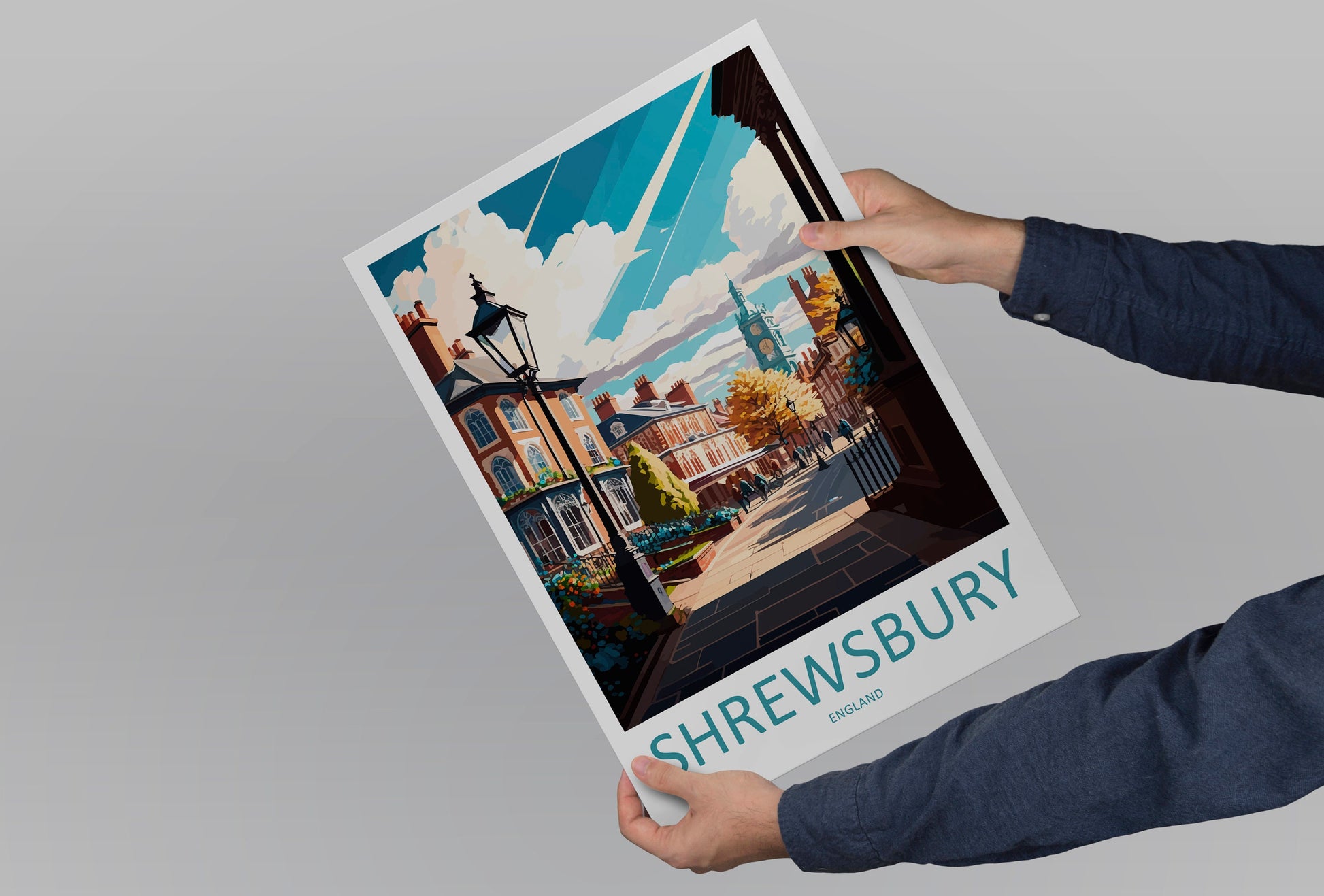 Shrewsbury Travel Print Wall Art Shrewsbury Wall Hanging Home Décor Shrewsbury Gift Art Lovers England Art Lover Gift Shrewsbury Travel Déco