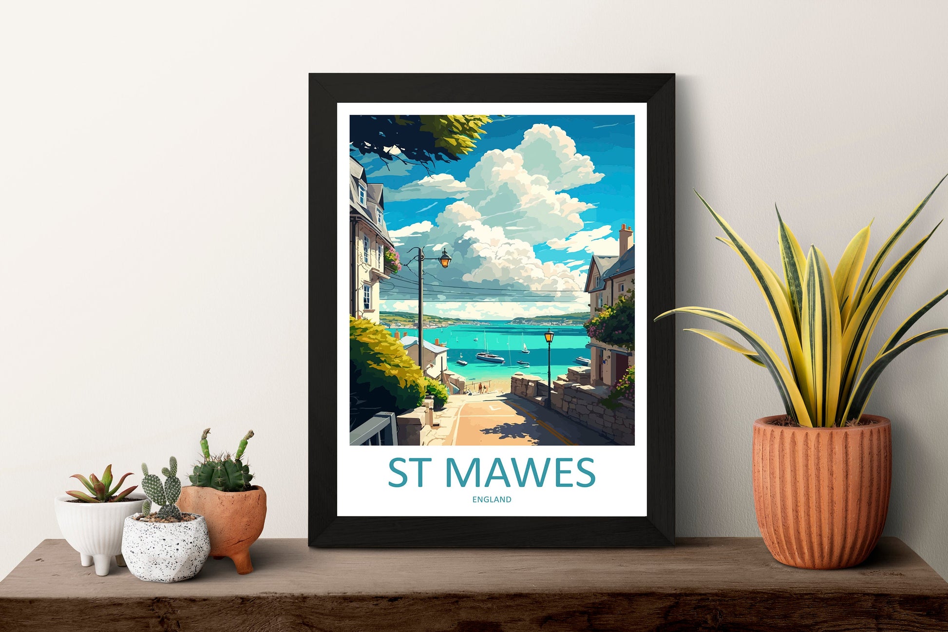 St Mawes Travel Print Wall Art St Mawes Wall Hanging Home Décor St Mawes Gift Art Lovers England Art Lover Gift St Mawes Travel Décor