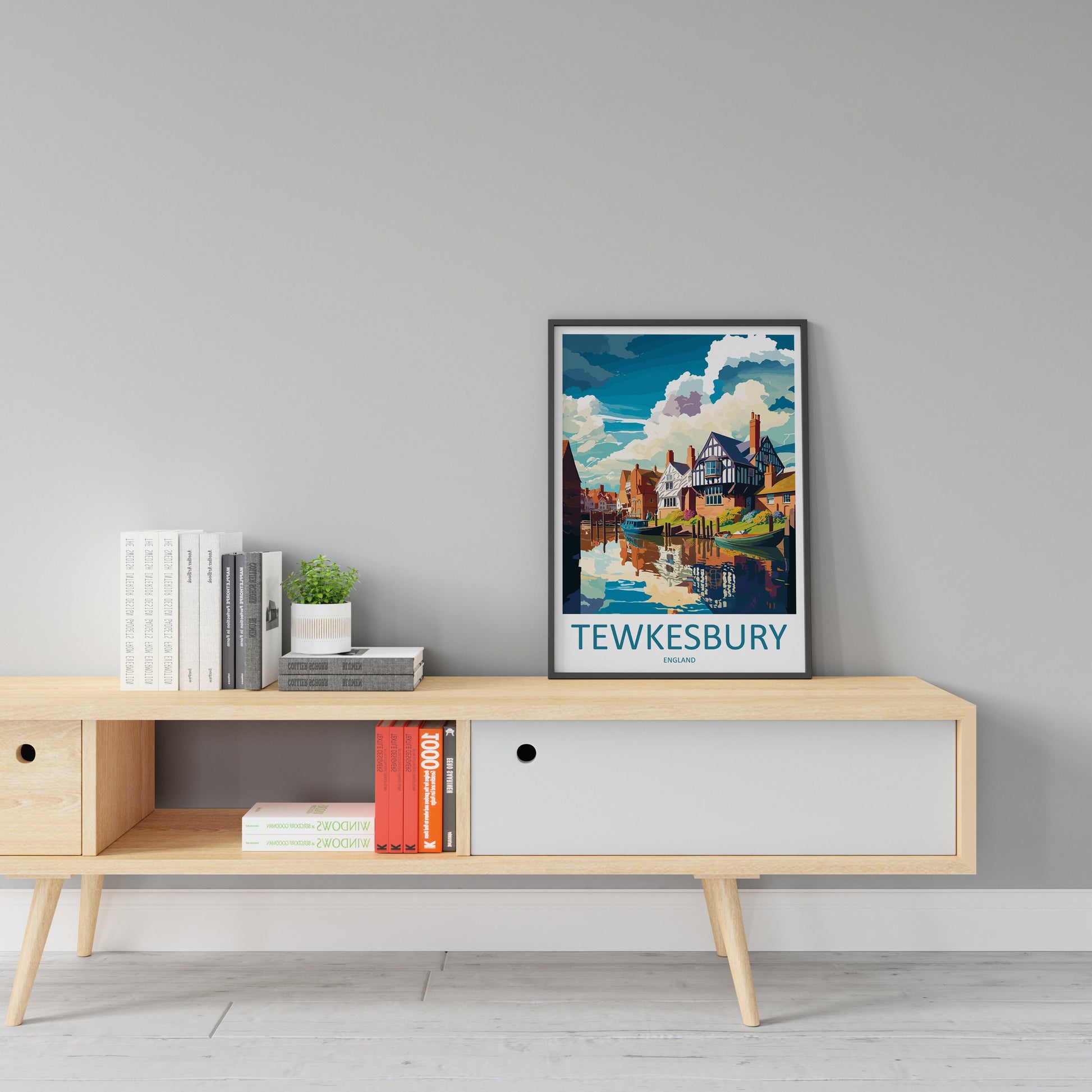 Tewkesbury Travel Print Wall Art Tewkesbury Wall Hanging Home Décor Tewkesbury Gift Art Lovers England Art Lover Gift Tewkesbury Travel Déco