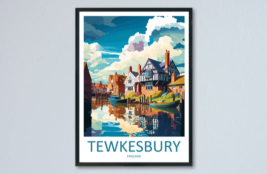 Tewkesbury Travel Print Wall Art Tewkesbury Wall Hanging Home Décor Tewkesbury Gift Art Lovers England Art Lover Gift Tewkesbury Travel Déco