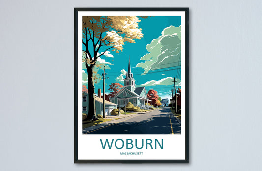Woburn Travel Print Wall Art Woburn Wall Hanging Home Décor Woburn Gift Art Lovers Massachusetts Art Lover Gift Woburn Wall Art