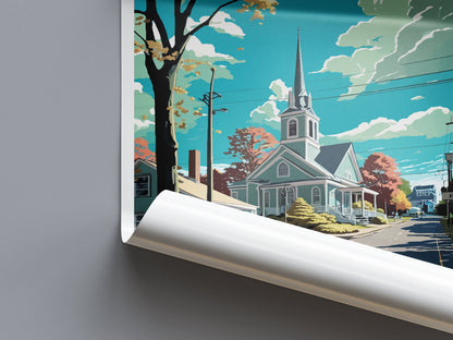 Woburn Travel Print Wall Art Woburn Wall Hanging Home Décor Woburn Gift Art Lovers Massachusetts Art Lover Gift Woburn Wall Art
