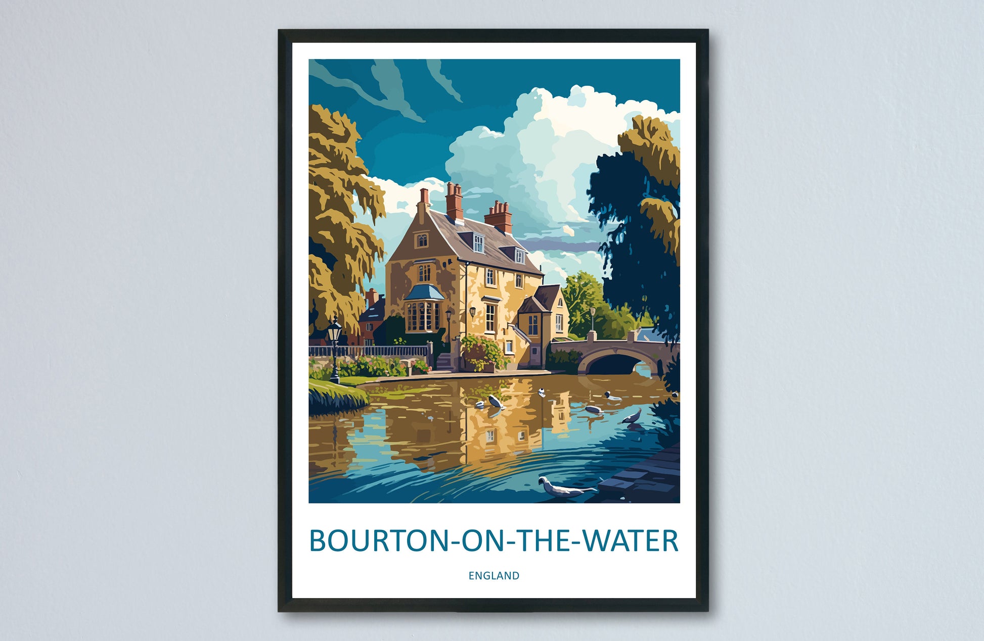 Bourton On The Water Travel Print Wall Art Bourton On The Water Wall Hanging Home Décor Bourton On The Water Gift Art Lovers England Art
