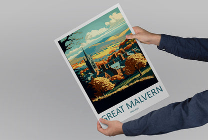 Great Malvern Travel Print Wall Art Great Malvern Wall Hanging Home Décor Great Malvern Gift Art Lovers England Art Lover Gift Great Malvern