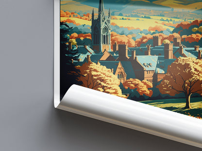 Great Malvern Travel Print Wall Art Great Malvern Wall Hanging Home Décor Great Malvern Gift Art Lovers England Art Lover Gift Great Malvern