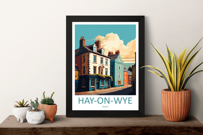 Hay-On-Wye Travel Print Wall Art Hay-On-Wye Wall Hanging Home Décor Hay-On-Wye Gift Art Lovers Welsh Art Lover Gift Hay-On-Wye Travel Gift