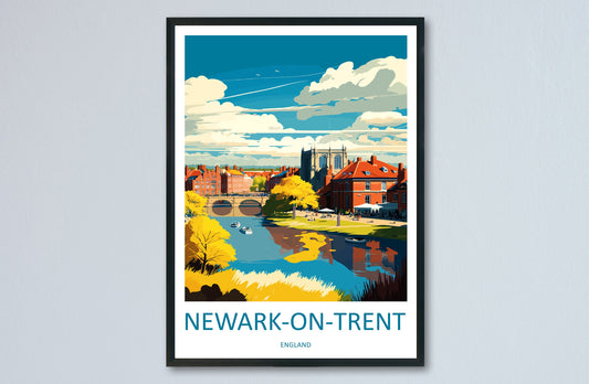 Newark-on-Trent Travel Print Wall Art Newark-on-Trent Wall Hanging Home Décor Newark-on-Trent Gift Art Lovers England Art Lover Gift