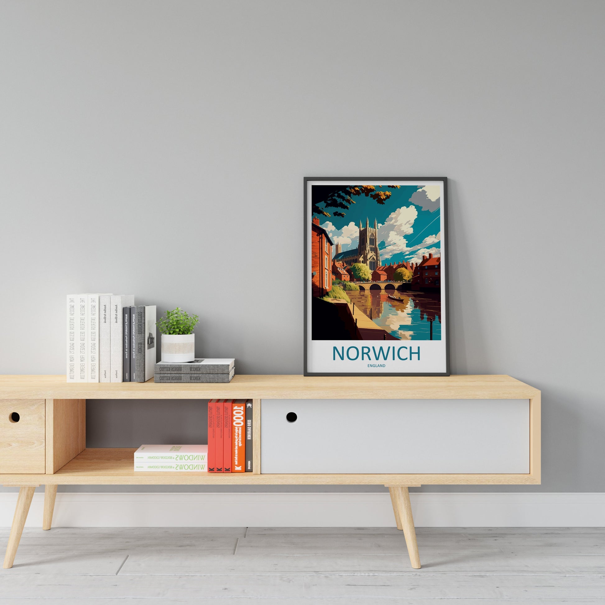 Norwich Travel Print Wall Art Norwich Wall Hanging Home Décor Norwich Gift Art Lovers England Art Lover Gift Norwich Travel Gift