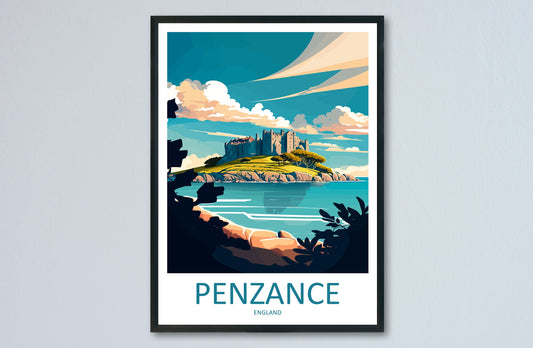 Penzance Travel Print Wall Art Penzance Wall Hanging Home Décor Penzance Gift Art Lovers England Art Lover Gift Penzance Travel Gift