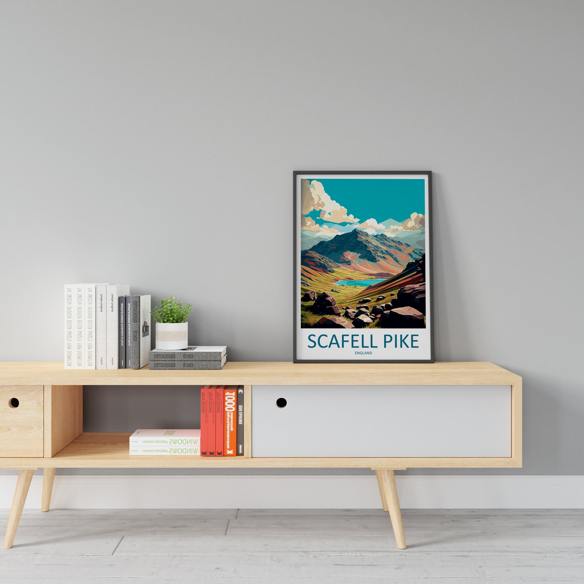Scafell Pike Travel Print Wall Art Scafell Pike Wall Hanging Home Décor Scafell Pike Gift Art Lovers England Art Lover Gift Scafell Pike