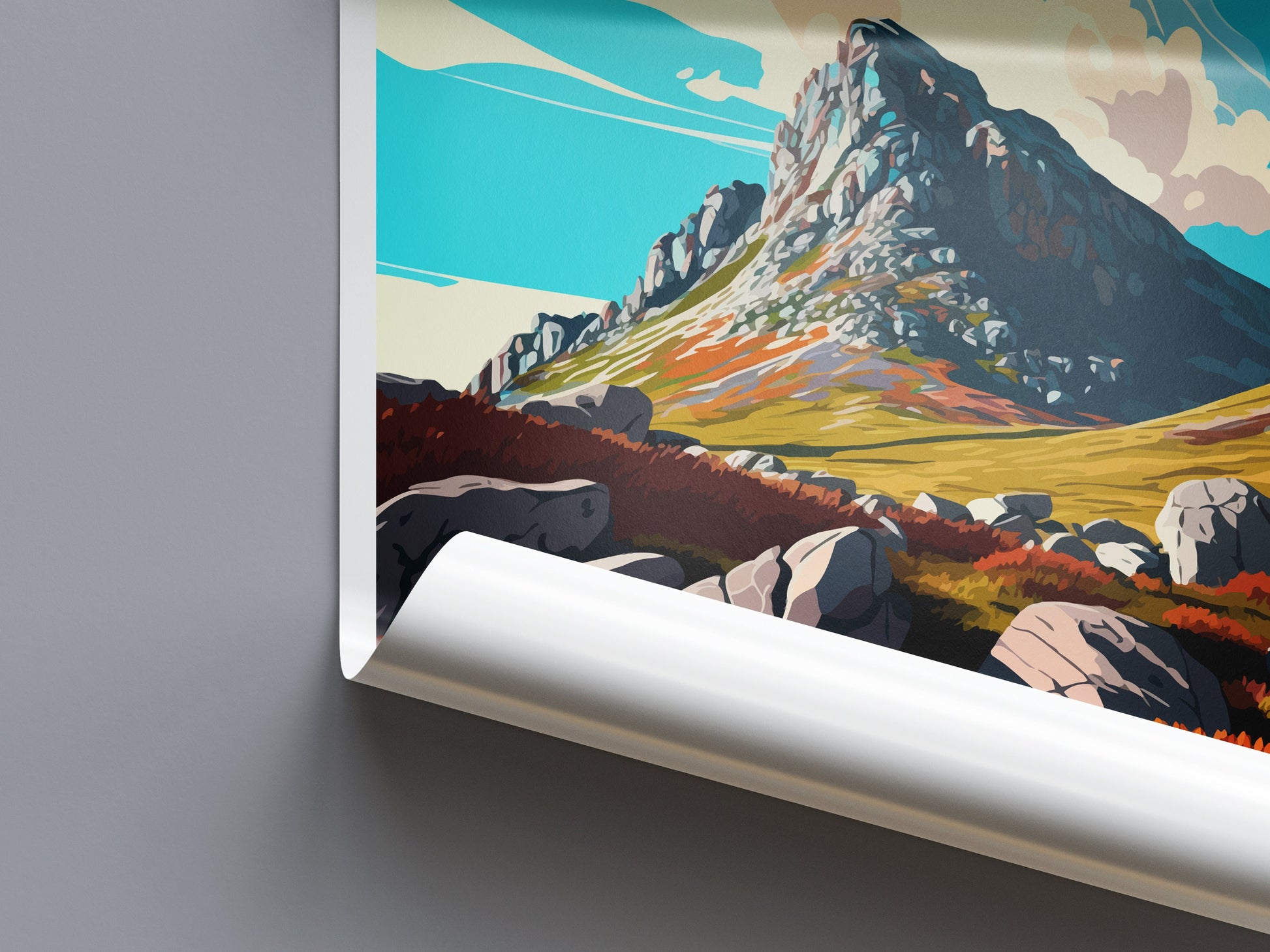 Tryfan Travel Print Wall Art Tryfan Wall Hanging Home Décor Tryfan Gift Art Lovers Welsh Art Lover Gift Tryfan Travel Decor Tryfan Mountain