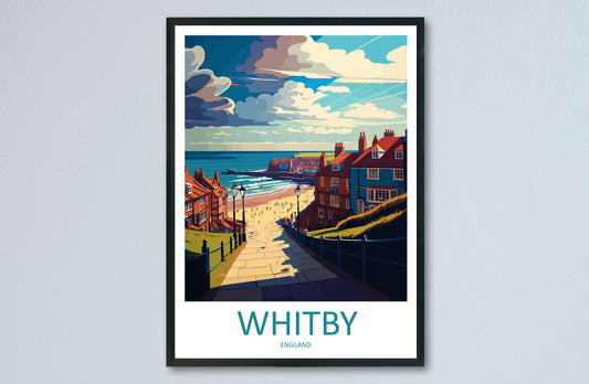 Whitby Travel Print Wall Art Whitby Wall Hanging Home Décor Whitby Gift Art Lovers England Art Lover Gift Whitby Travel Gift