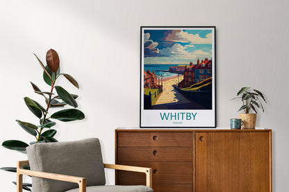 Whitby Travel Print Wall Art Whitby Wall Hanging Home Décor Whitby Gift Art Lovers England Art Lover Gift Whitby Travel Gift
