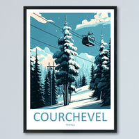 Courchevel Travel Print Wall Art Courchevel Wall Hanging Home Décor Courchevel Gift Art Lovers Ski Art Lover Gift Courchevel Print Skiing