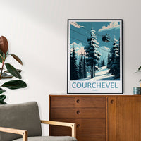 Courchevel Travel Print Wall Art Courchevel Wall Hanging Home Décor Courchevel Gift Art Lovers Ski Art Lover Gift Courchevel Print Skiing