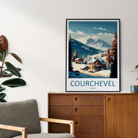 Courchevel Travel Print Wall Art Courchevel Wall Hanging Home Décor Courchevel Gift Art Lovers Ski Art Lover Gift Courchevel Print Skiing