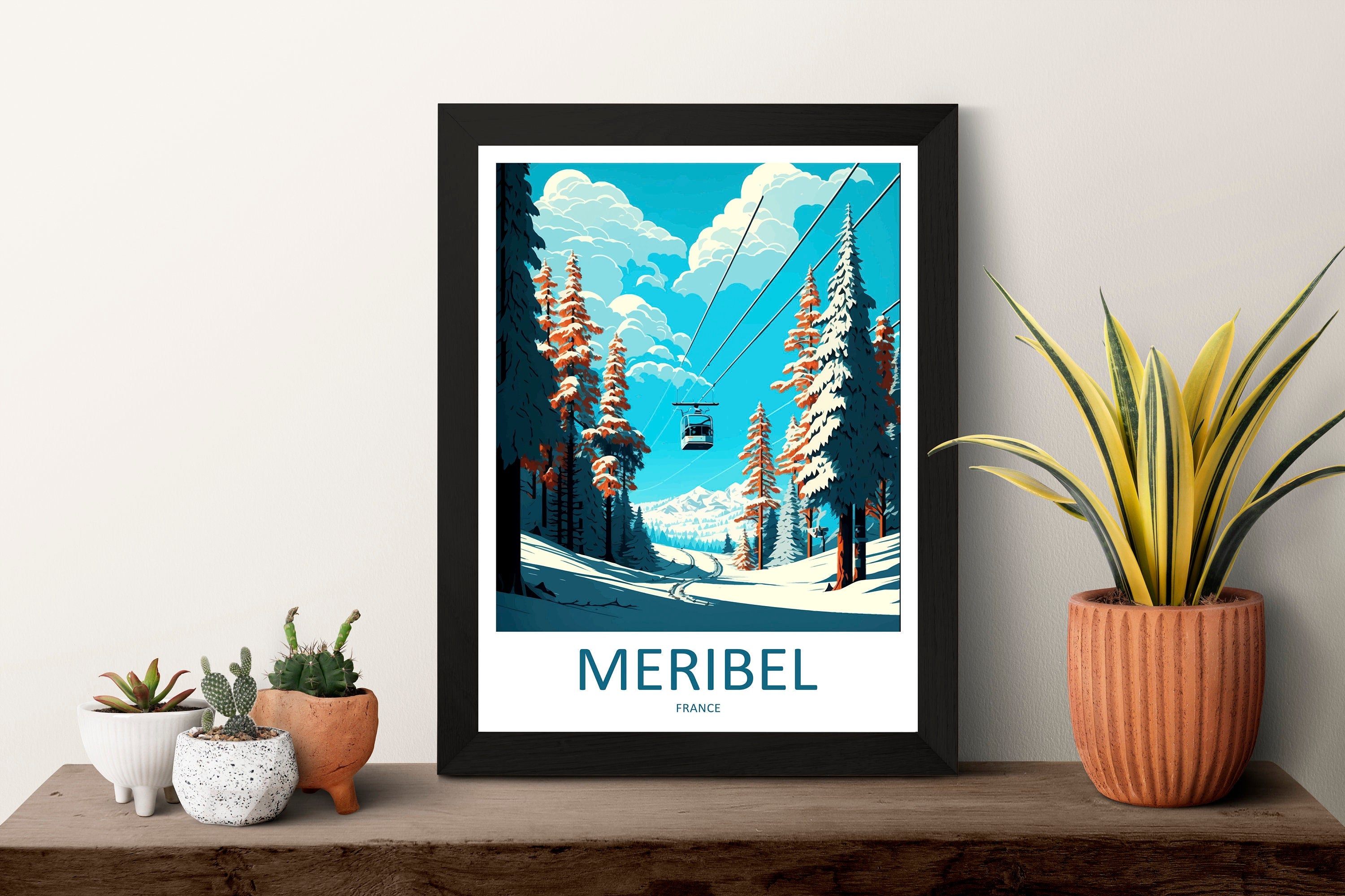Meribel Travel Print Wall Art Meribel Wall Hanging Home Décor Meribel Gift Art Lovers Ski Art Lover Gift Meribel Print Skiing Wall Decor