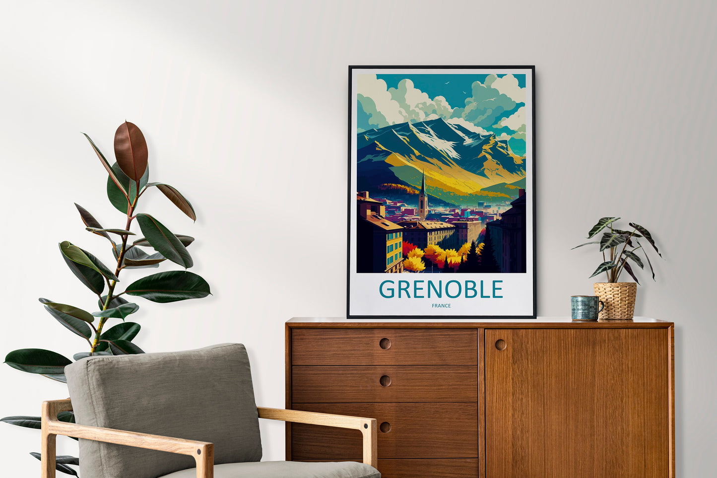 Grenoble Travel Print Wall Art Grenoble Wall Hanging Home Décor Grenoble Gift Art Lovers France Art Lover Gift Grenoble Print France Artwork