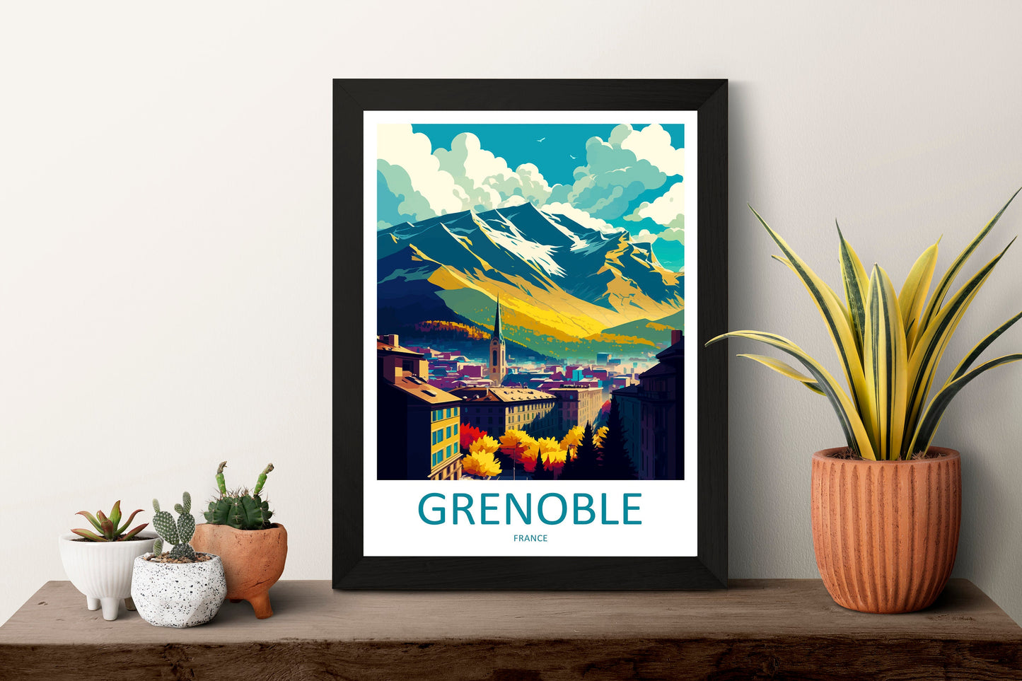 Grenoble Travel Print Wall Art Grenoble Wall Hanging Home Décor Grenoble Gift Art Lovers France Art Lover Gift Grenoble Print France Artwork
