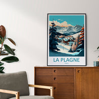 La Plagne Travel Print Wall Art La Plagne Wall Hanging Home Décor La Plagne Gift Art Lovers Ski Art Lover Gift La Plagne Print Skiing