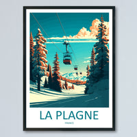 La Plagne Travel Print Wall Art La Plagne Wall Hanging Home Décor La Plagne Gift Art Lovers Ski Art Lover Gift La Plagne Print Skiing