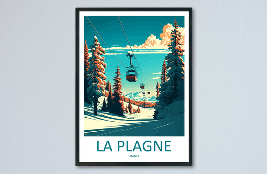 La Plagne Travel Print Wall Art La Plagne Wall Hanging Home Décor La Plagne Gift Art Lovers Ski Art Lover Gift La Plagne Print Skiing