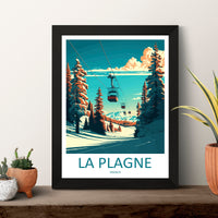 La Plagne Travel Print Wall Art La Plagne Wall Hanging Home Décor La Plagne Gift Art Lovers Ski Art Lover Gift La Plagne Print Skiing