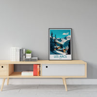 Les Arcs Travel Print Wall Art Les Arcs Wall Hanging Home Décor Les Arcs Gift Art Lovers Ski Art Lover Gift Les Arcs Print Skiing Les Arcs
