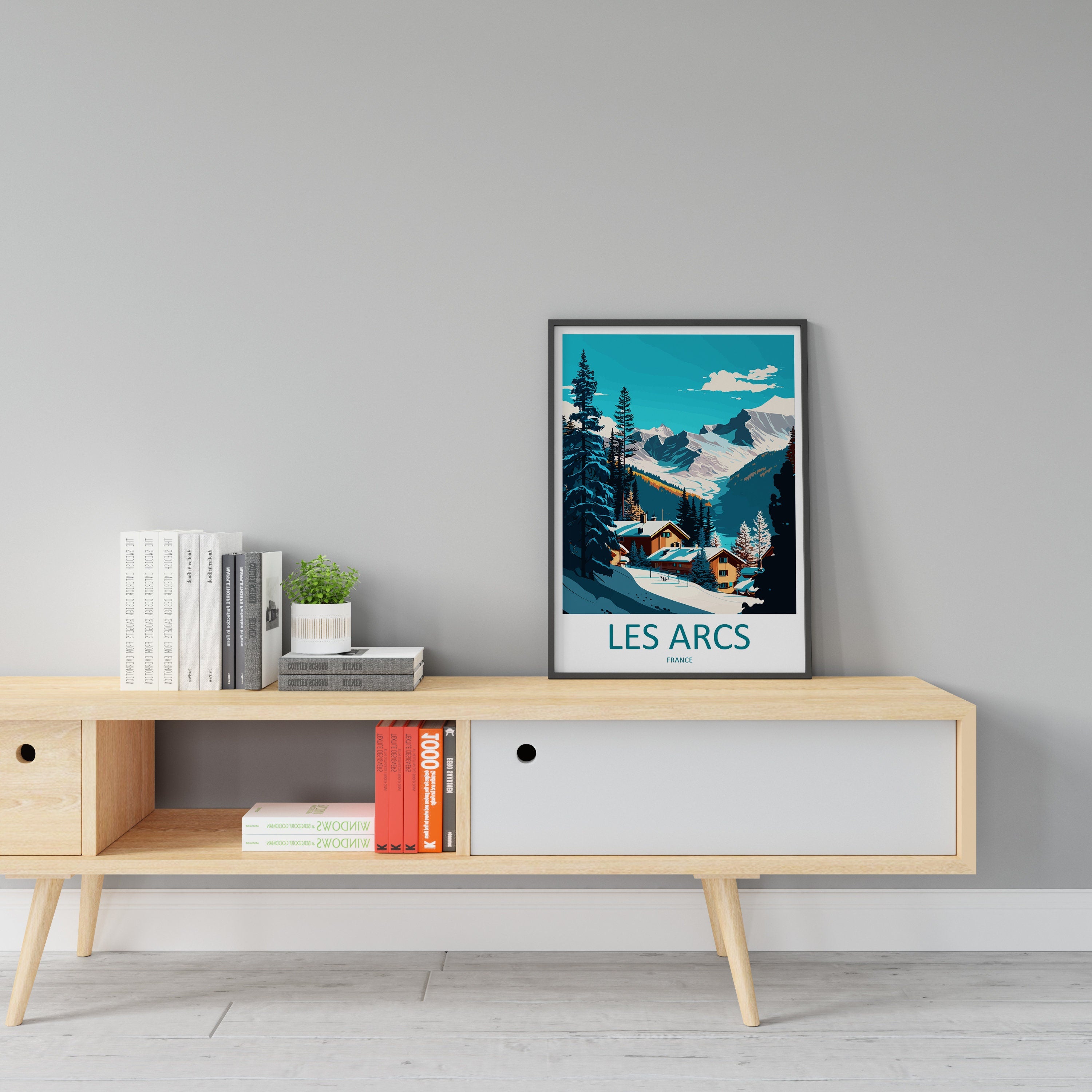 Les Arcs Travel Print Wall Art Les Arcs Wall Hanging Home Décor Les Arcs Gift Art Lovers Ski Art Lover Gift Les Arcs Print Skiing Les Arcs