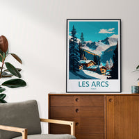 Les Arcs Travel Print Wall Art Les Arcs Wall Hanging Home Décor Les Arcs Gift Art Lovers Ski Art Lover Gift Les Arcs Print Skiing Les Arcs
