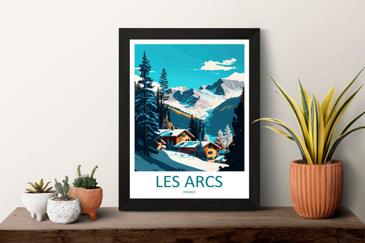 Les Arcs Travel Print Wall Art Les Arcs Wall Hanging Home Décor Les Arcs Gift Art Lovers Ski Art Lover Gift Les Arcs Print Skiing Les Arcs